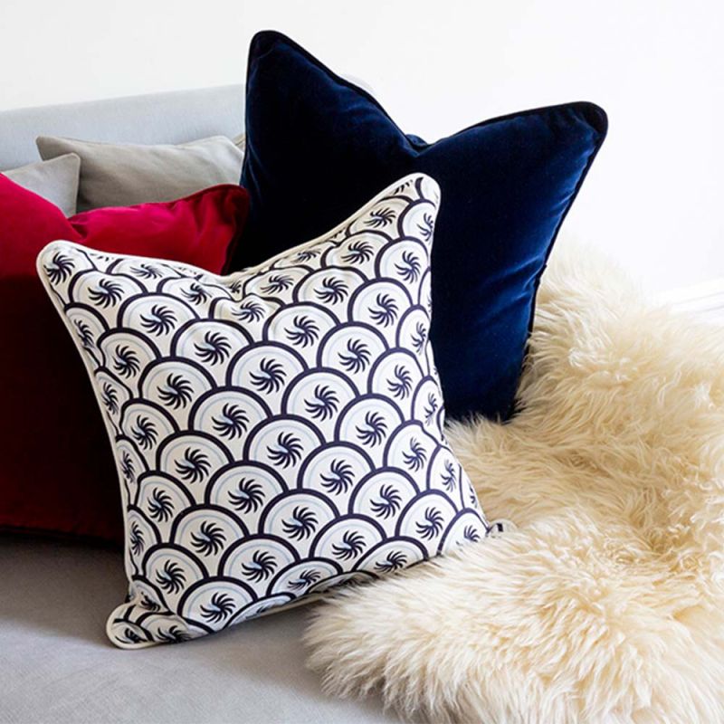 An eccentric and elegant cushion with an art deco inspired pattern