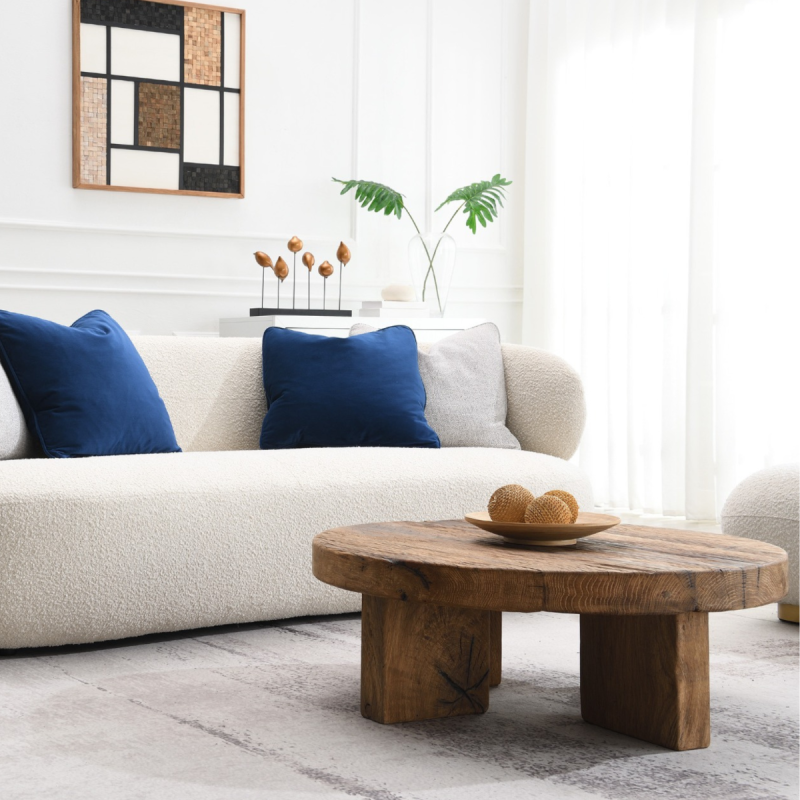 Elevate your space with our Reclaimed Oak Round Coffee Table, blending rustic charm and modern design. Durable, stylish, and eco-friendly.