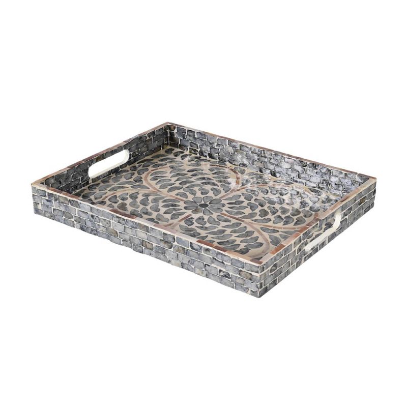 A luxurious tray with mosaic capiz styling