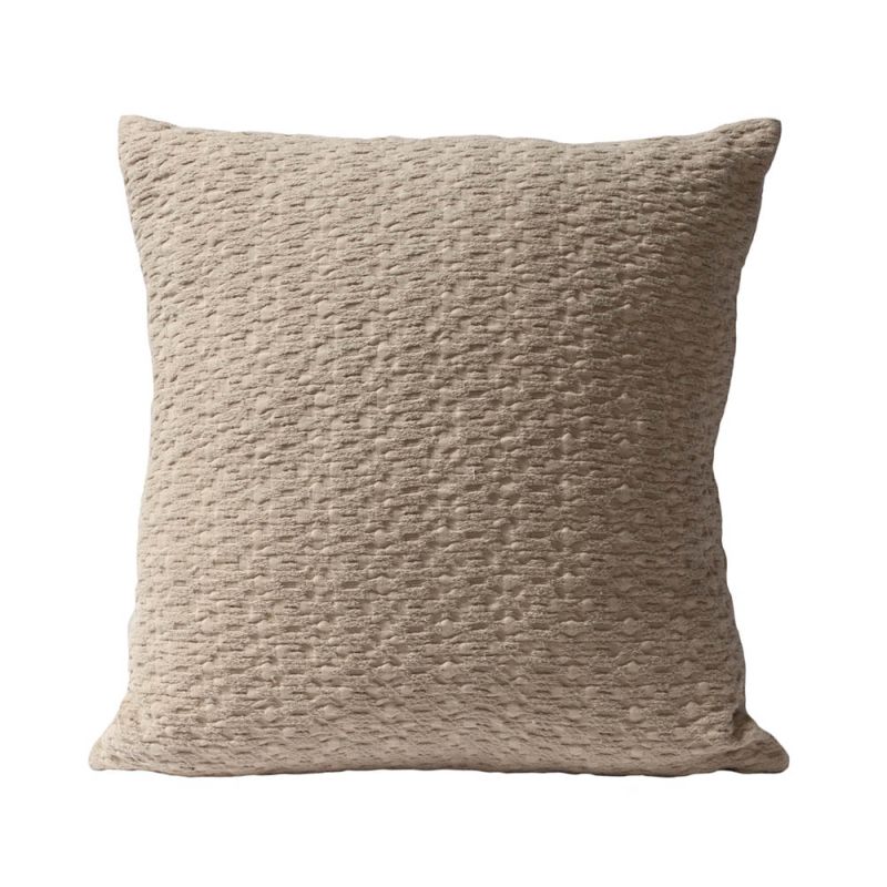 Sumptuous textured beige cushion