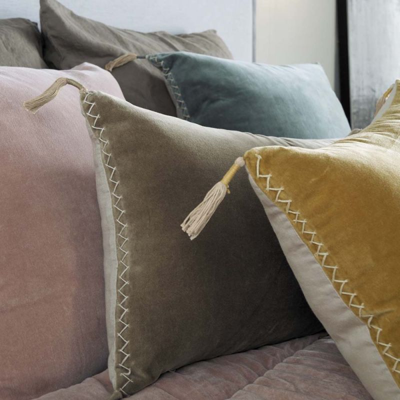 Luxurious rectangular cotton velvet cushion