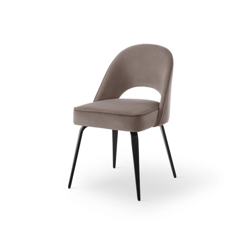 Yves Dining Chair (Crib 5) Set of 2 - Megan Mink & Matt Black