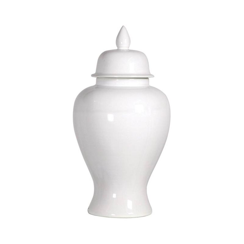 regal ceramic jar in beautiful white