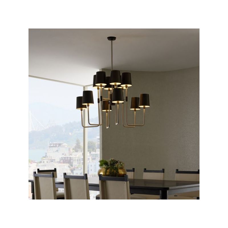 Multi-shade black and gold chandelier