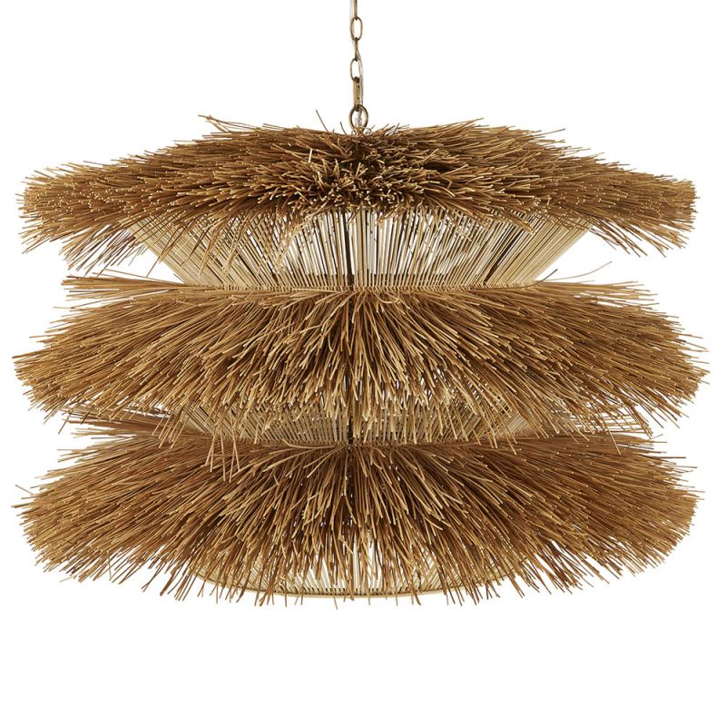 Chandelier with three tier straw burst design