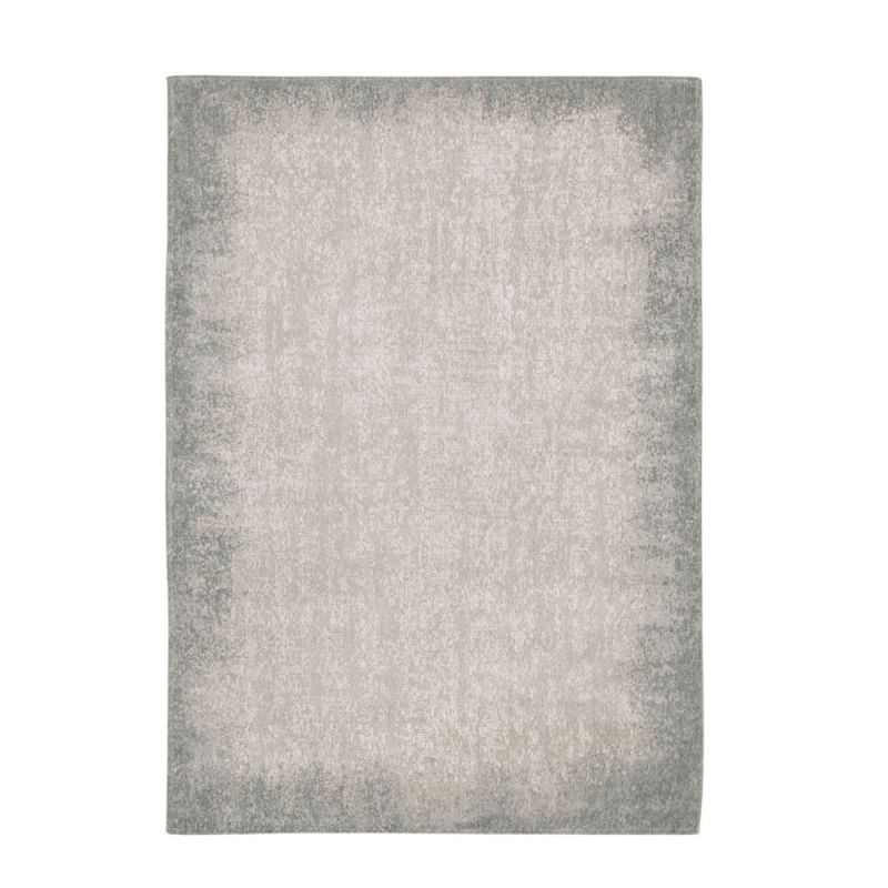 Light grey metallic highlighted flat weave rug