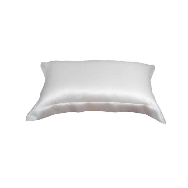 Plain white silk pillowcase