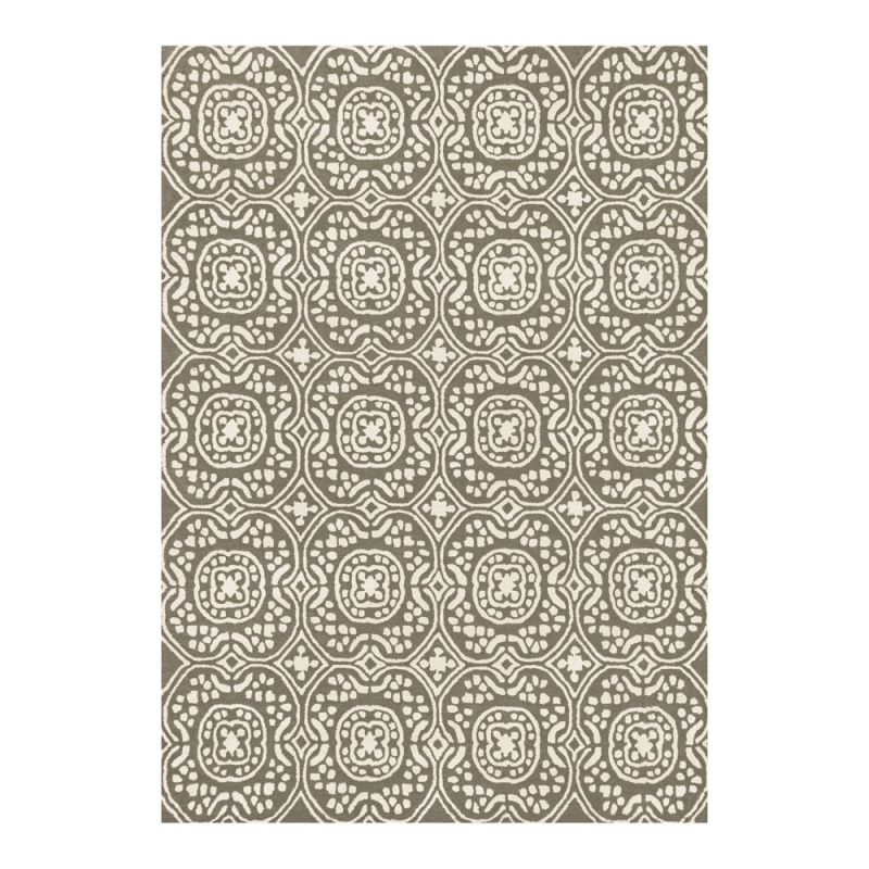 Moroccan inspired patterned wool rug in light brown