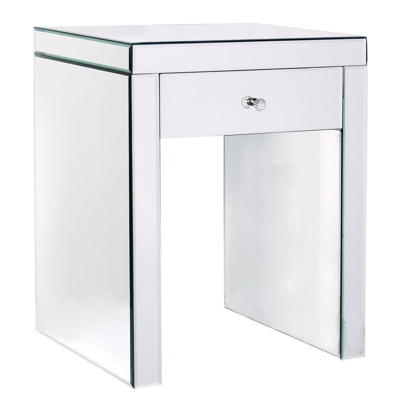 Sofia Plain Glass 1 Drawer Bedside