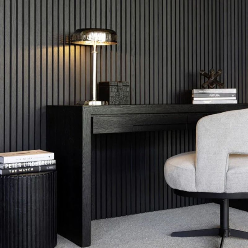 Black modern desk in robust minimal design