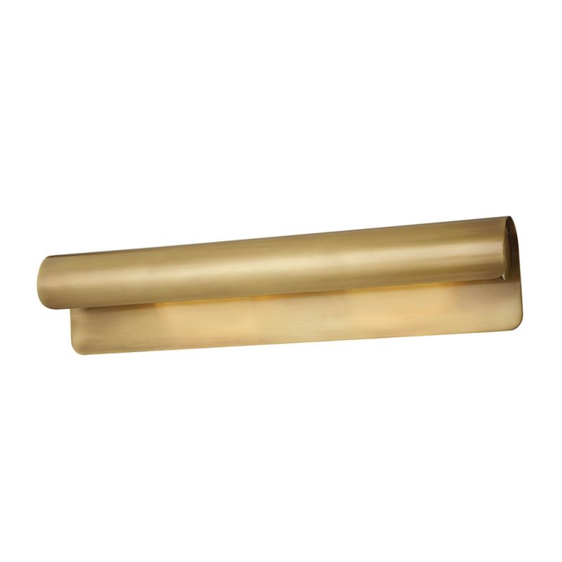Gold wall sconce, resembling a unfolding scroll
