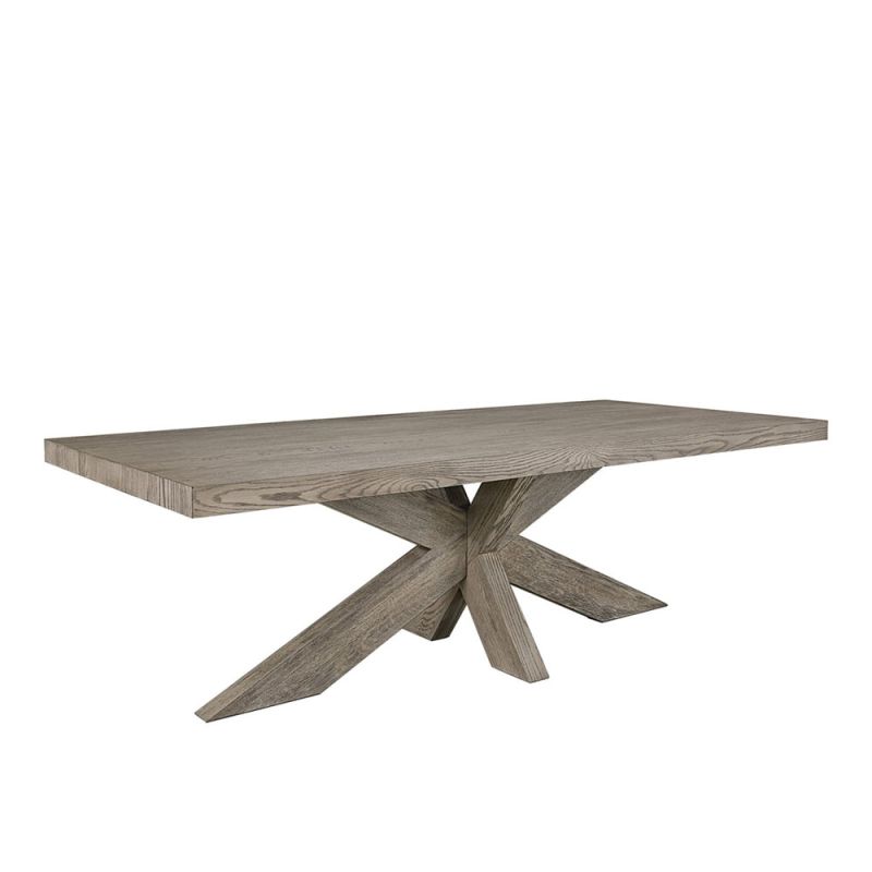 Rectangular wooden Scandi design dining table in antique grey