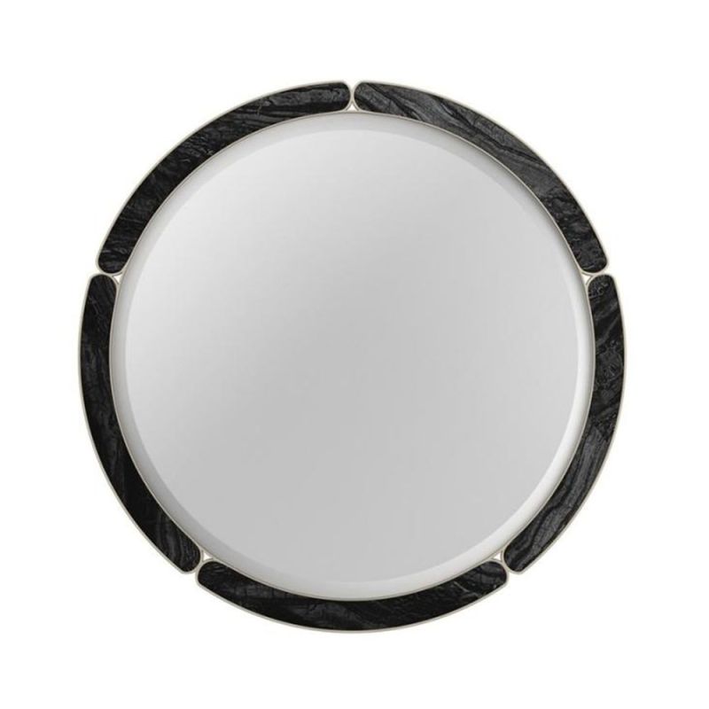 Circular wall mirror with stunning marble segmented frame