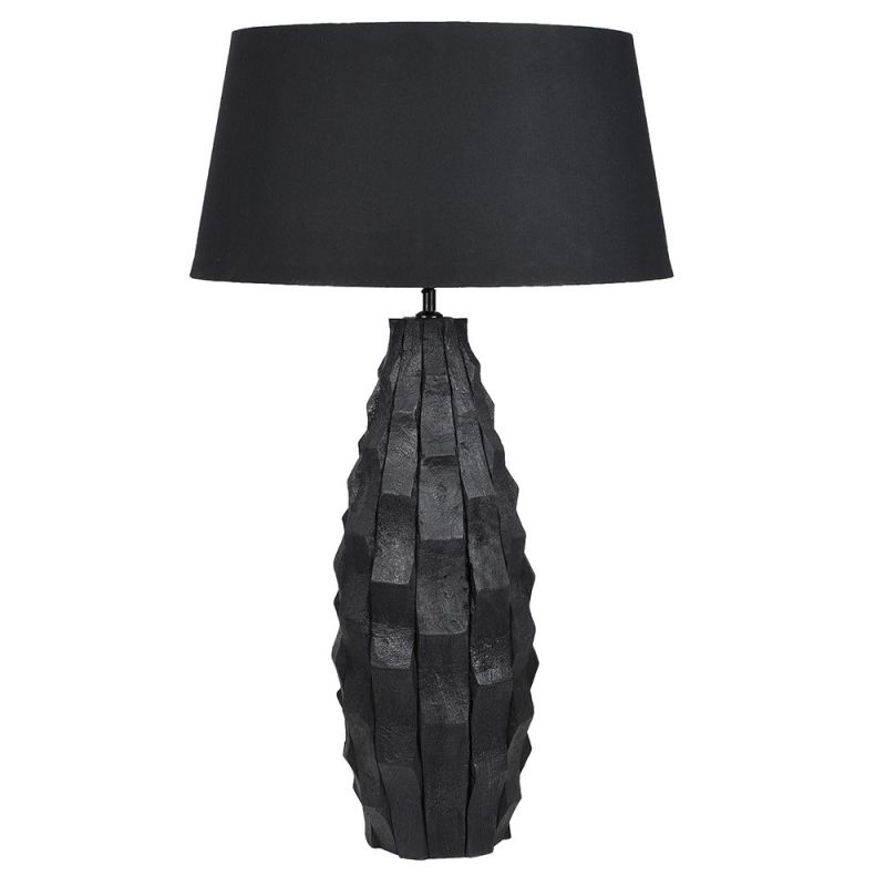 Black textured side lamp