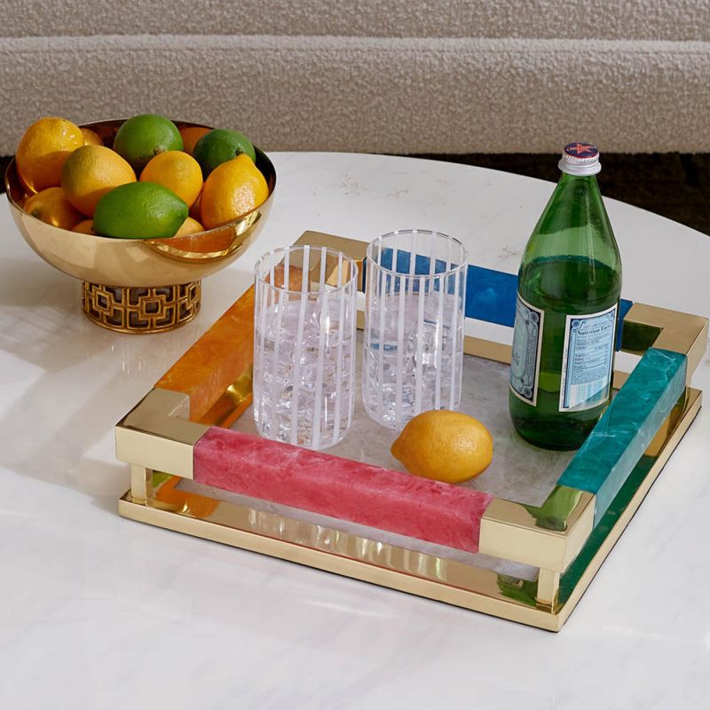 Utterly sublime gold and coloured acrylic tray