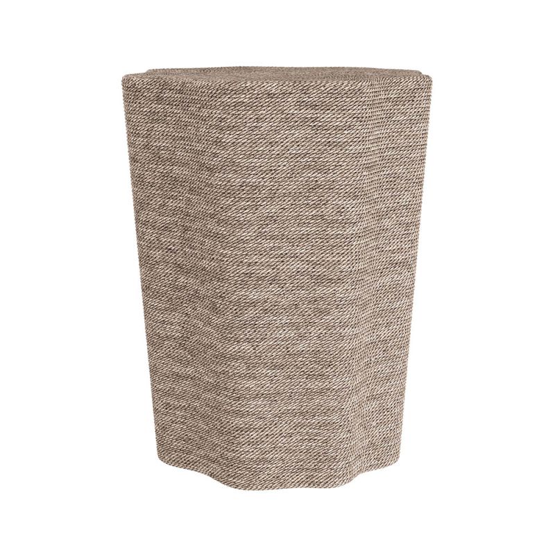 Bleached natural abaca side table with ripple shape