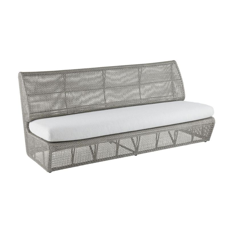 Elevate your outdoor space with the Dupont Outdoor Sofa in Porpoise Bouclé. Stylish, comfortable, and weather-resistant for ultimate relaxation.