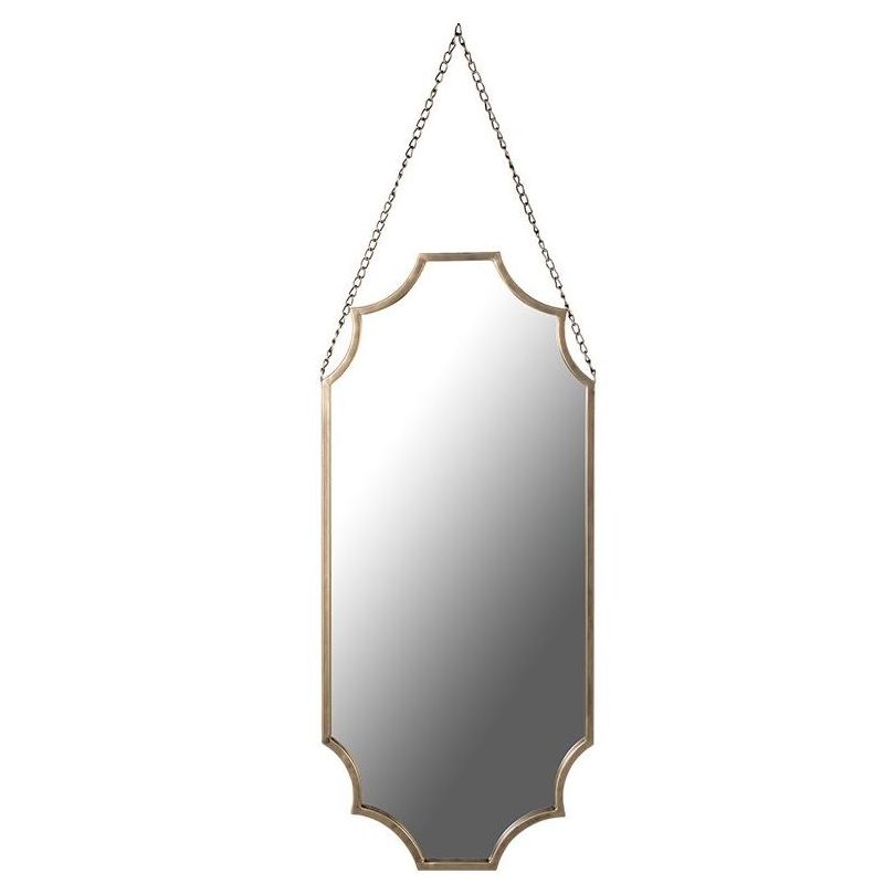 Gold, scalloped shaped wall mirror