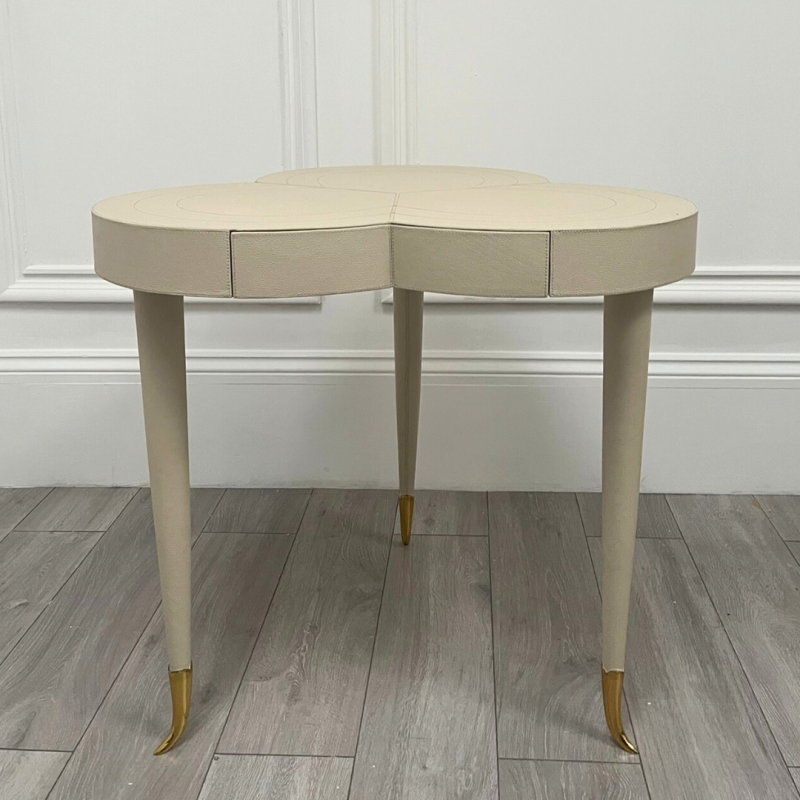 Gorgeous clover-shaped table with drawer