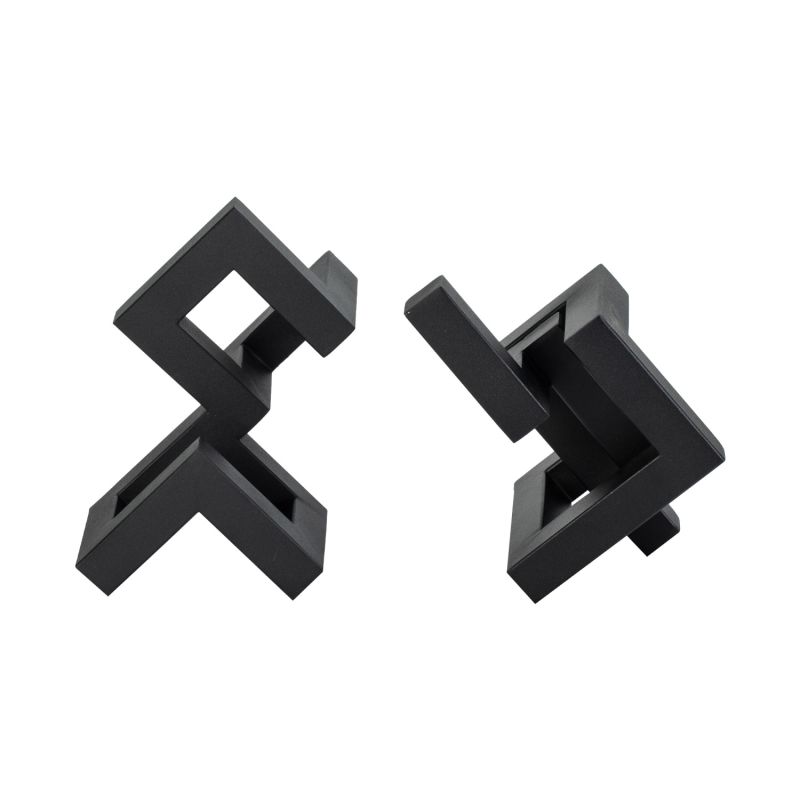 Black metal geometric sculpture