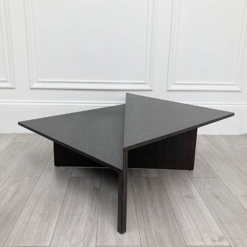 Striking abstract design coffee table in deep mocha finish