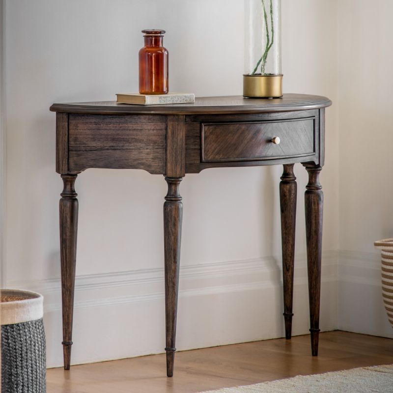 Side table in semi circular shape