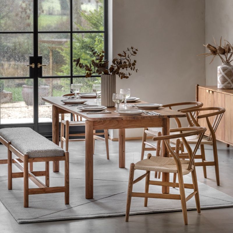 Elegant wooden rectangular dining table