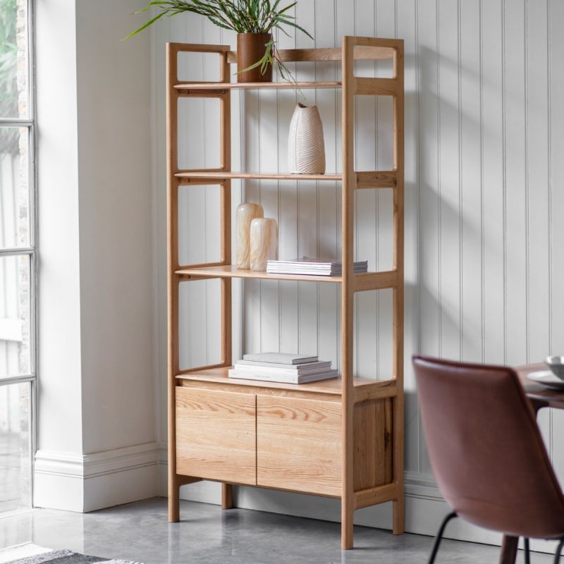 Minimalist elegant wooden open display