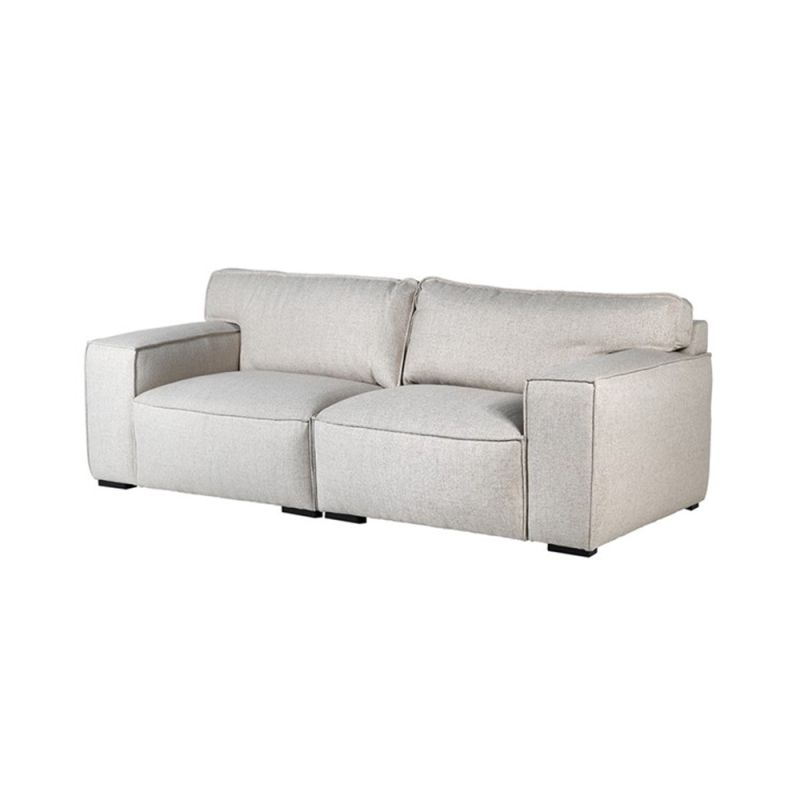 A luxury 2-seater plush sofa with a neutral colour 