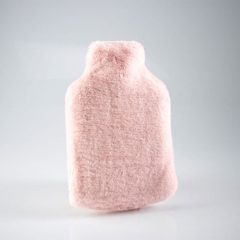 Sumptuously cosy hot water bottle in faux fur