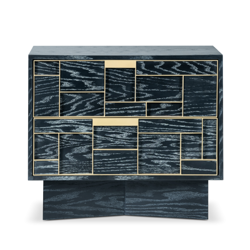 Gilded Glamour Bedside Table