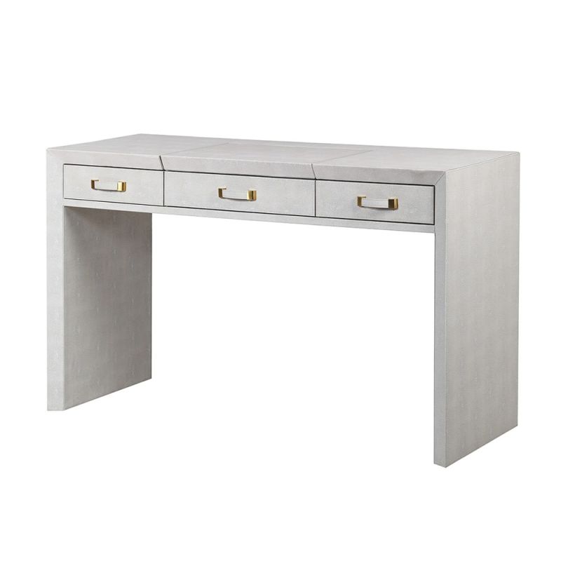 Luxurious contemporary faux shagreen dressing table with mirror