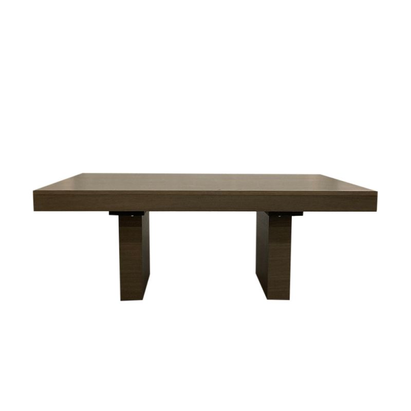 Modern dining table in gorgeous smoked matte eucalyptus finish