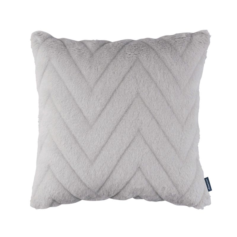 A richly sumptuous 100% wool cushion with a chevron design and a feather filler 