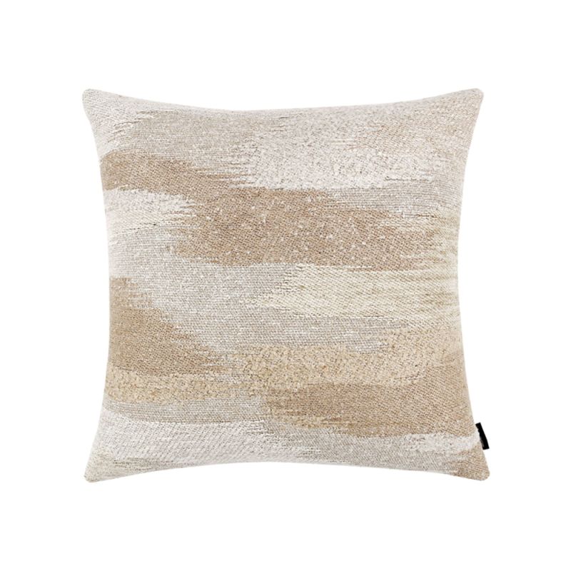 A gorgeous cream-coloured cushion crafted from neutral stone-washed linen