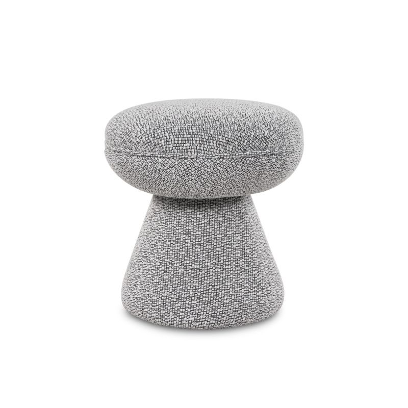 A contemporary stool by Liang & Eimil with a gorgeous grey upholstery