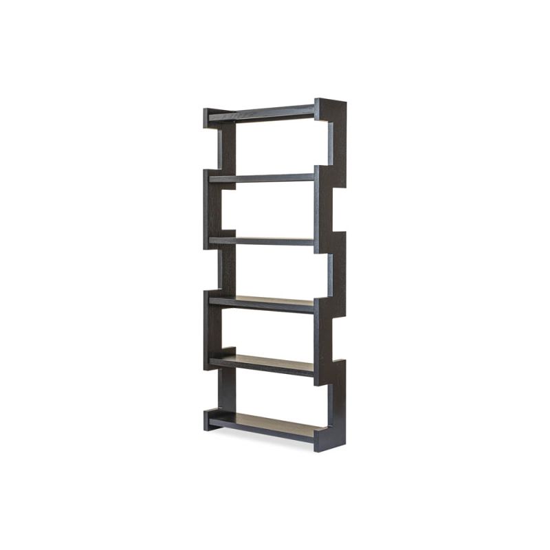 Geometric form shelving unit in matte black