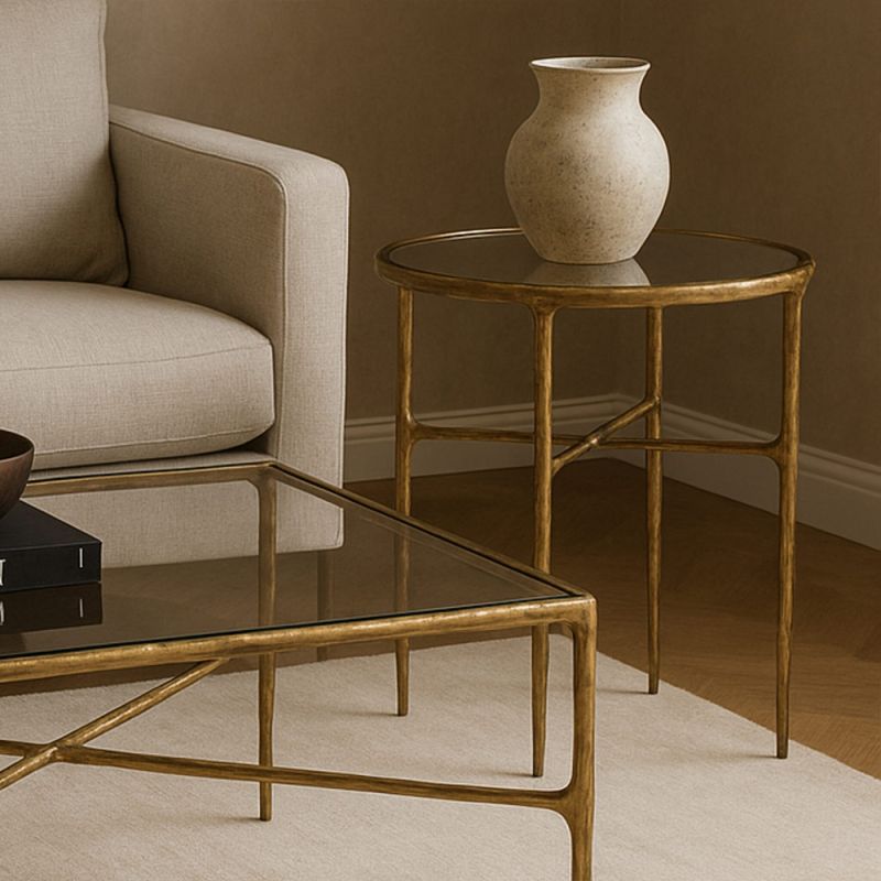 Cobra Side Table - Antique Brass