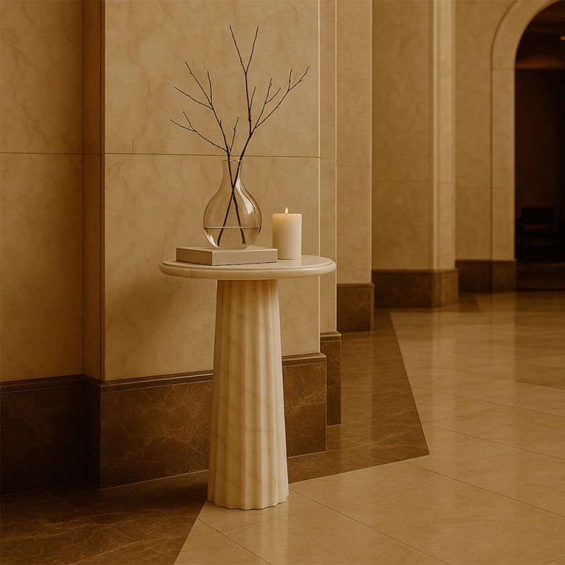 Romano Side Table – White Marble