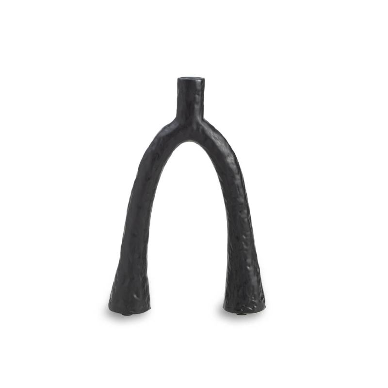 Zion Ceramic Candle Holder - Black