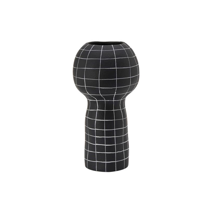 Lynton Ceramic Vase - Large - Black/White