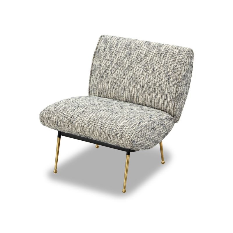 Oda Occasional Chair - Sherpa Grey/Brushed Brass & Black