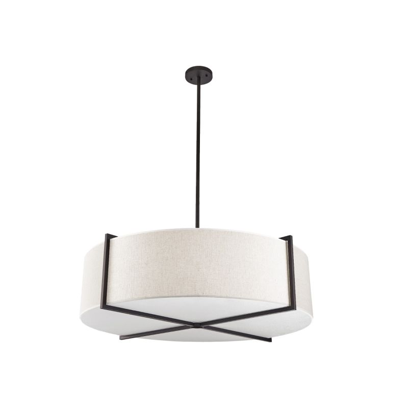 Sanderson Pendant Lamp Large - Beige Linen/Matt Black
