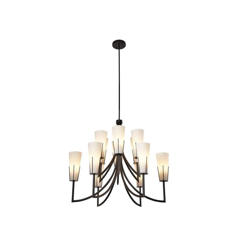 Magestic Chandelier - Black/White Glass