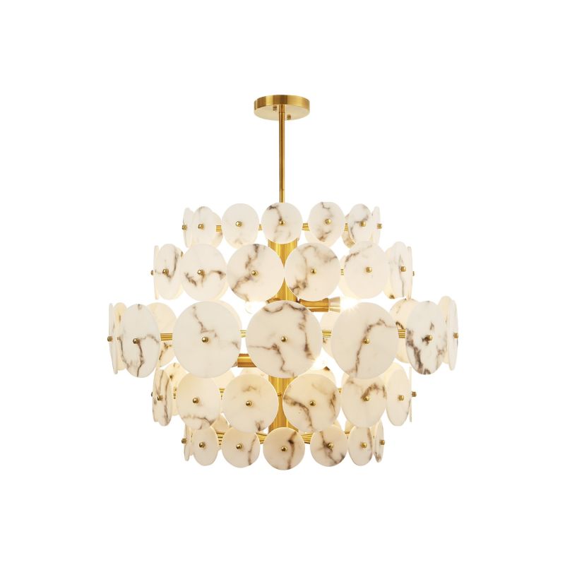 Momo Chandelier - Antique Brass & Alabaster