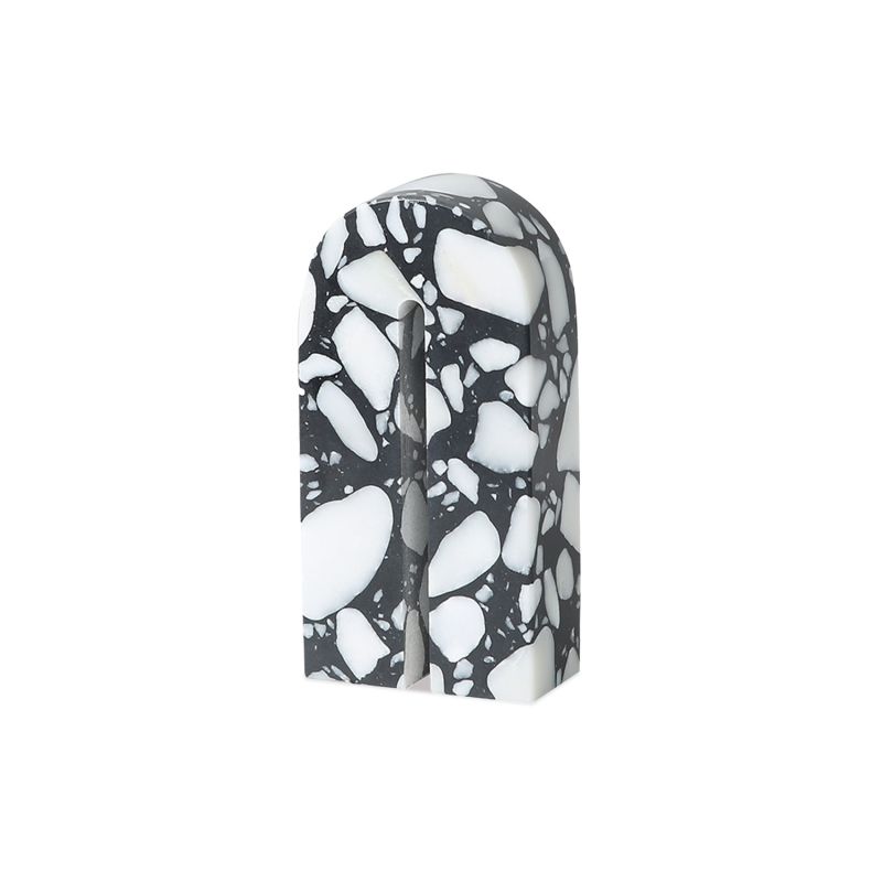 Tall black and white marble arch ornament