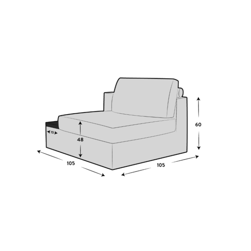 Single Seat With Table - Left Hand Facing