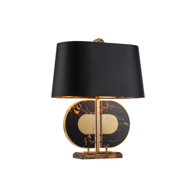 Coleman Table Lamp -Brushed Brass/Faux Leather