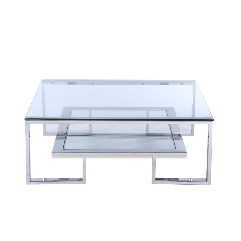Mayfair Coffee Table - Polished S.S./Clear Toughened Glass