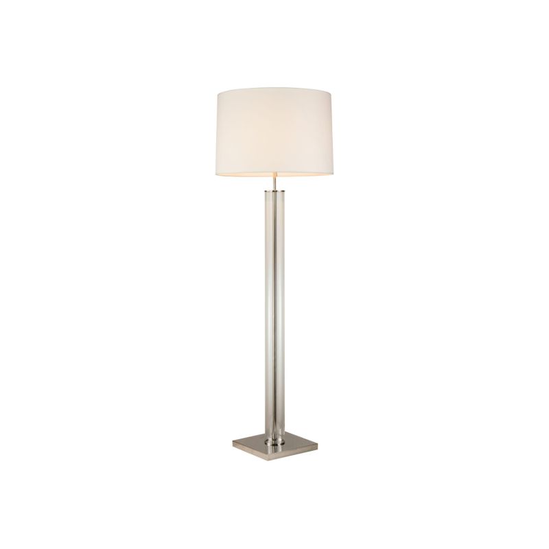 Contemporary floor lamp with glass tube design and gold base